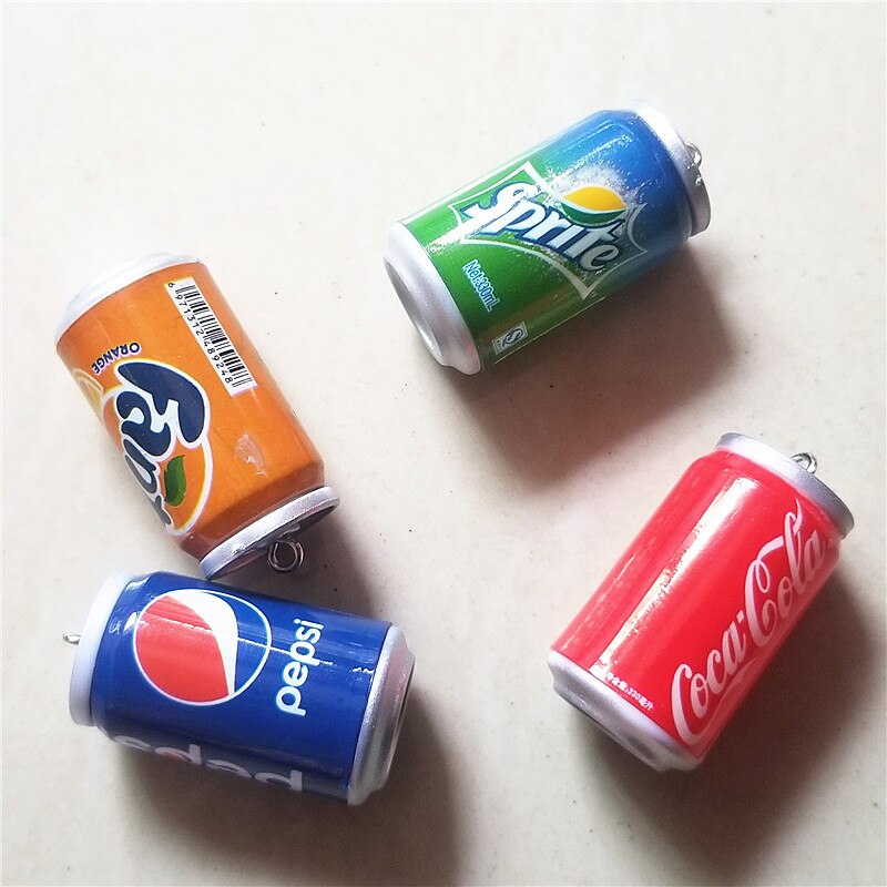 5pcs Mix Colors Cute 3D Plastic Imitation Drink Cans Miniature Food Art Supply DIY Decoration Charm Craft,23*40mm