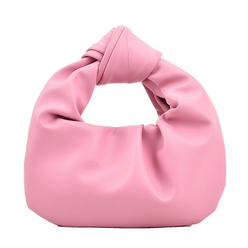 Autumn new fashion simple handbag high end niche design pleated cloud bag