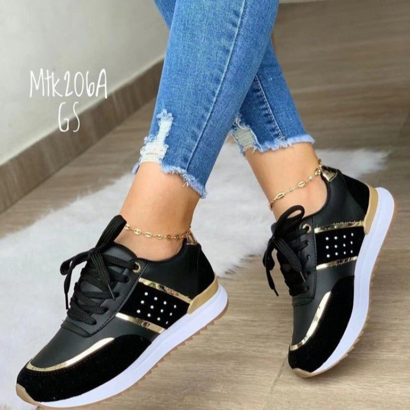 Sports shoes women spring and autumn new Europe and the United States large size thick bottom color Europe and the United States