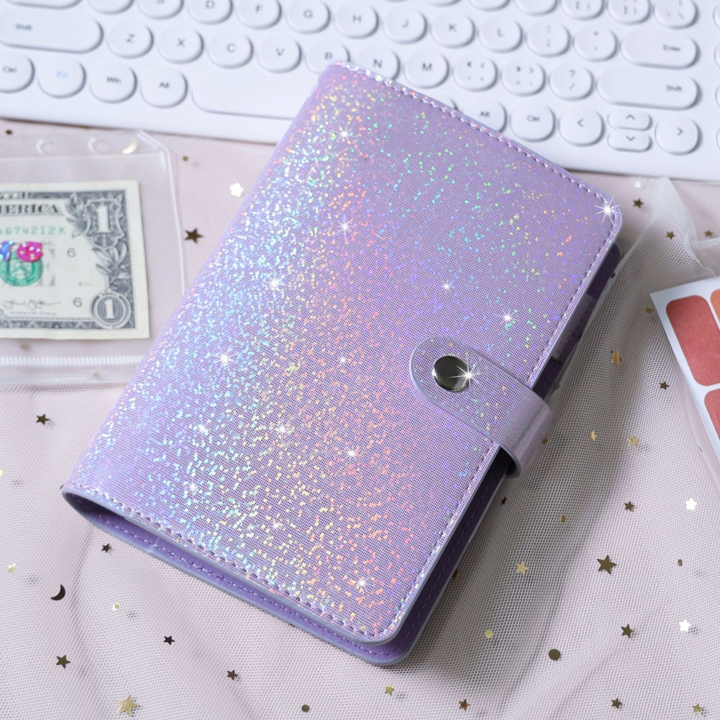 Full of Stars A6 Loose-Leaf Bookkeeping Notebook Creative Cash Budget Financial Planning Manual Account Book