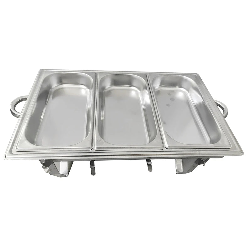 3 * 3L Chafing Dish Set Full Size Stainless Steel Silver Catering Warmer Set For Buffet Catering